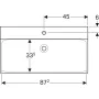 Geberit Xeno² mosdó 90x48 cm, csaplyukkal, túlfolyó nélkül, KeraTect bevonattal, fehér 500.531.01.1