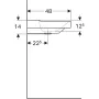 Geberit Xeno² mosdó 120x48 cm, csaplyukkal, túlfolyó nélkül, KeraTect bevonattal, fehér 500.551.01.1