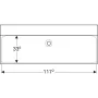 Geberit Xeno² mosdó 120x48 cm, csaplyuk és túlfolyó nélkül, KeraTect bevonattal, fehér 500.552.01.1
