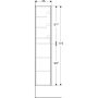 Geberit Acanto magas kiegészítő szekrény két ajtóval 38x173 cm, magasfényű fehér 500.619.01.2