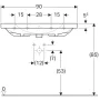 Geberit Acanto mosdó pakolófelületekkel 90x48,2 cm 500623012 (500.623.01.2)