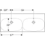 Geberit Acanto dupla mosdó 120x48,2 cm 500628012 (500.628.01.2)
