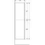 Geberit Acanto magas kiegészítő szekrény két fiókkal 22x173 cm, fekete 500.638.16.1