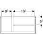 Geberit Smyle Square fiókbetét mosdószekrényhez, T osztású, láva/strukturált melamin 500.678.00.1