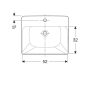 Geberit VariForm félig beépíthető négyszögletes mosdó 55 cm, túlfolyóval 500681011 (500.681.01.1)