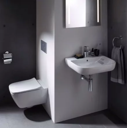 Geberit Smyle Square fali WC Rimfree antibakteriális ülőkével 500683002