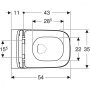 Geberit Smyle Square fali WC csésze 35x54 cm zárt forma, Rimfree kivitel, antibakteriális ülőkével, fehér 500.683.00.2