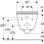 Geberit Smyle Square fali WC csésze 35x54 cm zárt forma, Rimfree kivitel, antibakteriális ülőkével, fehér 500.683.00.2