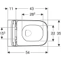 Geberit Smyle Square fali WC Rimfree antibakteriális ülőkével 500683002