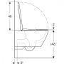 Geberit Smyle Square fali WC csésze 35x54 cm zárt forma, Rimfree kivitel, antibakteriális ülőkével, fehér 500.683.00.2