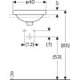 Geberit VariForm kerek beépíthető mosdó 40 cm, fehér 500.701.01.2 (500701012)