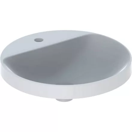 Geberit VariForm beépíthető mosdó, kerek, csaplyuk-peremmel, túlfolyó nélkül 500706012 (500.706.01.2)