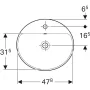 Geberit VariForm beépíthető mosdó 50 cm, ovális, csaplyuk-peremmel, túlfolyóval 500.713.01.2 (500713012)