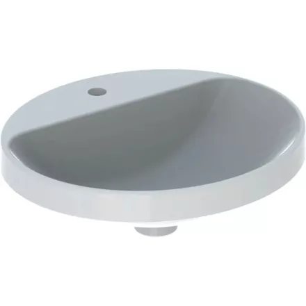 Geberit VariForm beépíthető mosdó 50 cm, ovális, csaplyuk-peremmel, túlfolyó nélkül, alul mázas 500.715.01.2 (500715012)