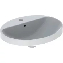   Geberit VariForm beépíthető mosdó 55 cm, ovális, csaplyuk-peremmel, túlfolyóval, alul mázas 500.721.01.2 (500721012)