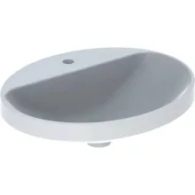   Geberit VariForm ovális beépíthető mosdó 55x45 cm, csaplyuk-peremmel, túlfolyó nélkül, fehér 500.723.01.2 (500723012)