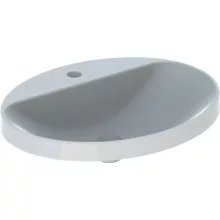   Geberit VariForm ovális beépíthető mosdó 60x48 cm, csaplyuk-peremmel, túlfolyó nélkül, fehér 500.727.01.2 (500727012)