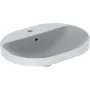Geberit VariForm beépíthető mosdó 60 cm, ellipszis alakú, csaplyuk-peremmel, túlfolyóval 500.732.01.2