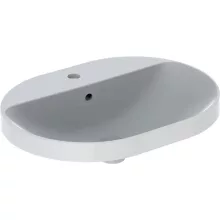   Geberit VariForm beépíthető mosdó 60 cm, ellipszis alakú, csaplyuk-peremmel, túlfolyóval 500.733.01.2