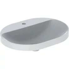   Geberit VariForm beépíthető mosdó 60 cm, ellipszis alakú, csaplyuk-peremmel, túlfolyó nélkül 500.734.01.2