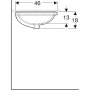 Geberit VariForm alulról beépíthető ovális mosdó 56 cm, túlfolyóval 500.752.01.2