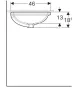 Geberit VariForm alulról beépíthető elliptikus mosdó 61 cm, túlfolyóval 500.756.01.2