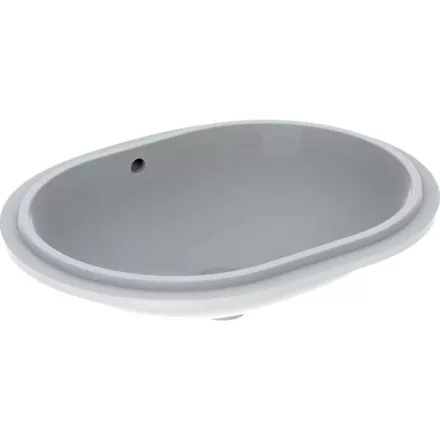 Geberit VariForm alulról beépíthető elliptikus mosdó 61 cm, túlfolyóval 500.757.01.2