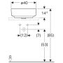 Geberit VariForm pultra ültethető mosdó, kerek, túlfolyó nélkül 500768012 (500.768.01.2)