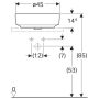 Geberit VariForm pultra ültethető mosdó, kerek, csaplyuk-peremmel, túlfolyó nélkül 500770012 (500.770.01.2)