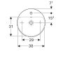 Geberit VariForm pultra ültethető mosdó, kerek, csaplyuk-peremmel, túlfolyó nélkül 500770012 (500.770.01.2)