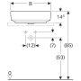 Geberit VariForm pultra ültethető mosdó, csaplyuk-peremmel, túlfolyó látható 500777012 (500.777.01.2)