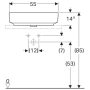 Geberit VariForm pultra ültethető mosdó, szögletes, túlfolyó nélkül 500.779.01.2 (500.779.01.2)