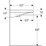 Geberit Selnova Comfort Square akadálymentes mosdó 55x52,5 cm, túlfolyó nélkül 500.786.00.7