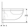Geberit Selnova Comfort Square laposöblítésű fali WC 39x70 cm öblítőperemmel 500.792.01.7