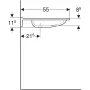 Geberit Publica mosdó kivágással 60x55 cm, túlfolyó és csapfurat nélkül 501.041.00.1