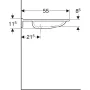 Geberit Publica akadálymentes mosdó 70x55 cm, szögletes, túlfolyó és csaplyuk nélkül 501.043.11.1
