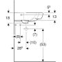 Geberit Selnova sarok kézmosó 59x56 cm, csaplyukkal és túlfolyóval 501.050.00.5