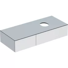   Geberit VariForm alsó szekrény pultra ültethető mosdóhoz 120x51 cm, 2 fiókkal, pakolófelülettel, magasfényű fehér 501.171.00.1