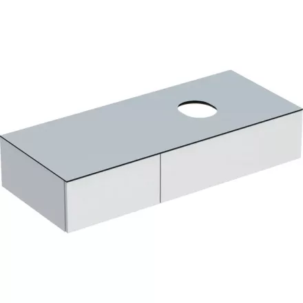 Geberit VariForm alsó szekrény pultra ültethető mosdóhoz 120x51 cm, 2 fiókkal, pakolófelülettel, magasfényű fehér 501.171.00.1