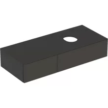   Geberit VariForm alsó szekrény pultra ültethető mosdóhoz 120x51 cm, 2 fiókkal, pakolófelülettel, matt láva 501.172.00.1