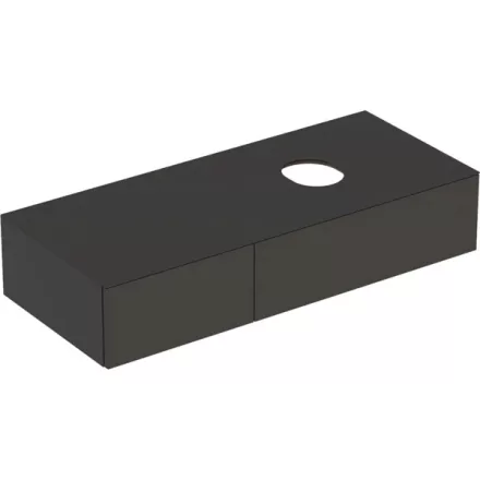 Geberit VariForm alsó szekrény pultra ültethető mosdóhoz 120x51 cm, 2 fiókkal, pakolófelülettel, matt láva 501.172.00.1