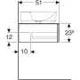 Geberit VariForm alsó szekrény pultra ültethető mosdóhoz 120x51 cm, 2 fiókkal, pakolófelülettel, matt láva 501.172.00.1