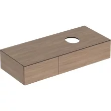   Geberit VariForm alsó szekrény pultra ültethető mosdóhoz 120x51 cm, 2 fiókkal, pakolófelülettel, tölgy 501.175.00.1