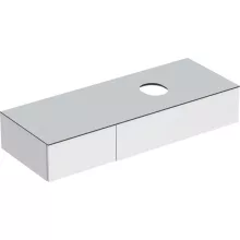   Geberit VariForm alsó szekrény pultra ültethető mosdóhoz 135x51 cm, 2 fiókkal, pakolófelülettel, magasfényű fehér 501.177.00.1