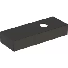   Geberit VariForm alsó szekrény pultra ültethető mosdóhoz 135x51 cm, 2 fiókkal, pakolófelülettel, matt láva 501.178.00.1