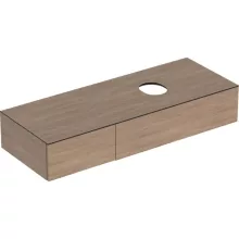   Geberit VariForm alsó szekrény pultra ültethető mosdóhoz 135x51 cm, 2 fiókkal, pakolófelülettel, tölgy 501.181.00.1