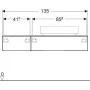 Geberit VariForm alsó szekrény pultra ültethető mosdóhoz 135x51 cm, 2 fiókkal, pakolófelülettel, tölgy 501.181.00.1