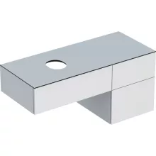   Geberit VariForm alsó szekrény pultra ültethető mosdóhoz 120x51 cm, 3 fiókkal, pakolófelülettel, magasfényű fehér 501.183.00.1