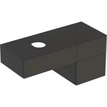   Geberit VariForm alsó szekrény pultra ültethető mosdóhoz 120x51 cm, 3 fiókkal, pakolófelülettel, matt láva 501.184.00.1