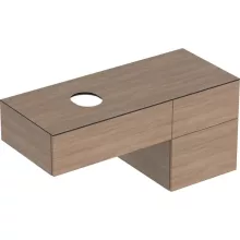   Geberit VariForm alsó szekrény pultra ültethető mosdóhoz 120x51 cm, 3 fiókkal, pakolófelülettel, tölgy 501.187.00.1